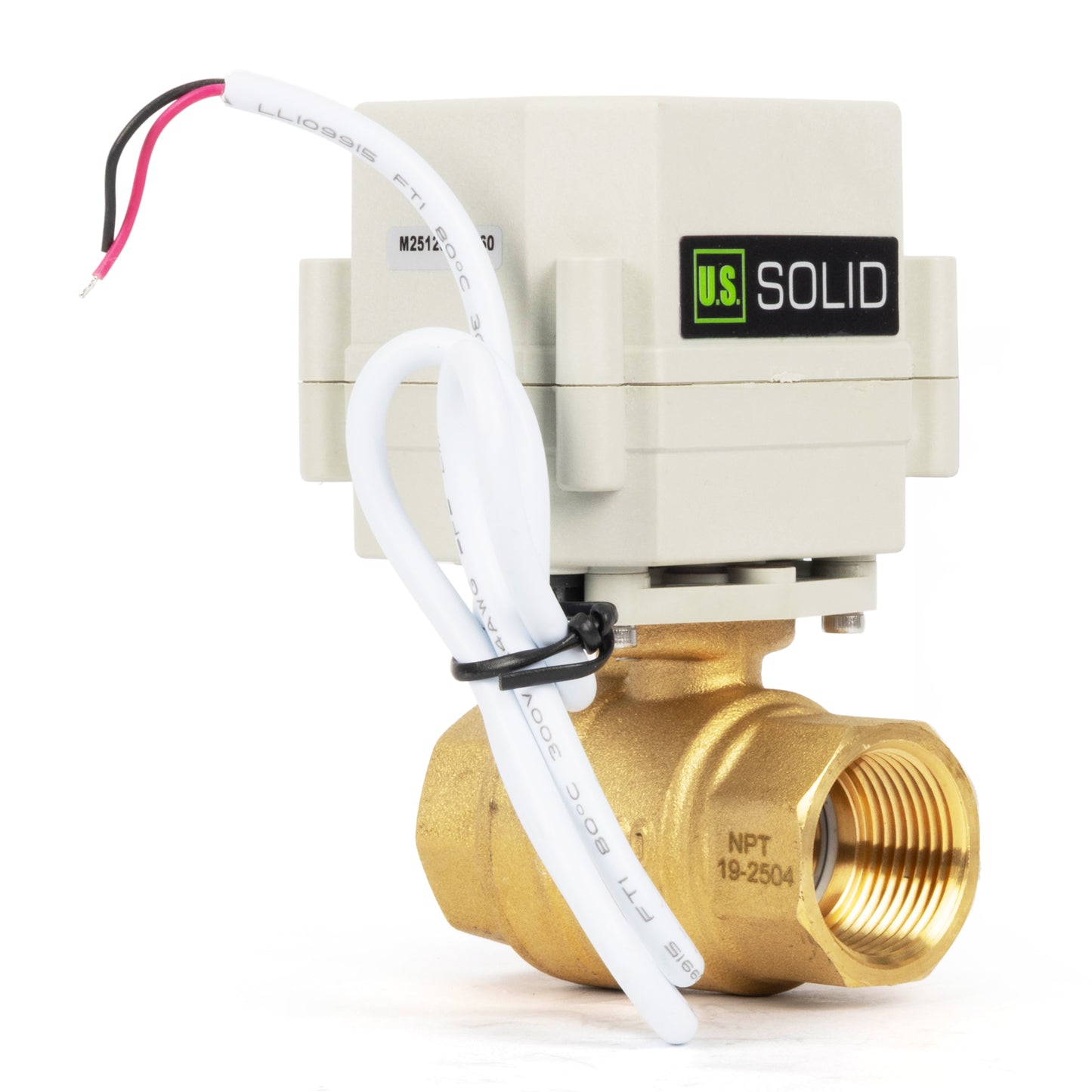 3/4" Motorized Ball Valve with Timer, Auto-Return Fail Safe & Power-Off Memory, 2-Way Brass Electric Actuator, IP67, AC/DC 9-24V