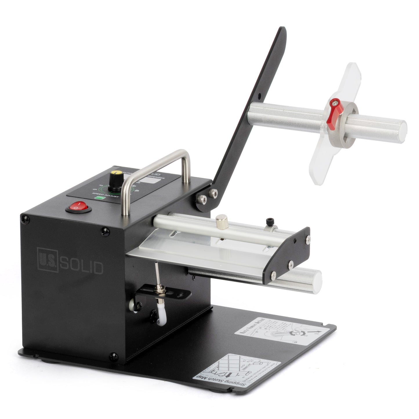 Automatische labeldispenser – 0-9999 teller, hoge snelheid voor transparante en ondoorzichtige stickerrollen van 12,4 cm breed