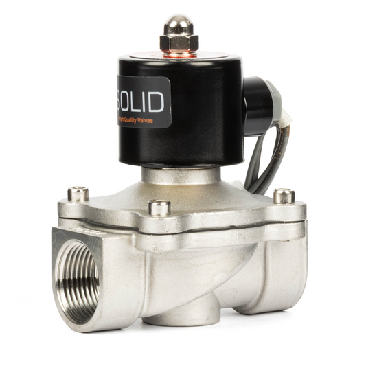 1" Stainless Steel Solenoid Valve - 24V DC Normally Closed, Viton Seal