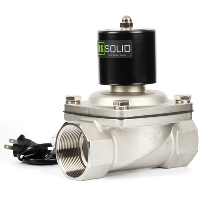 Stainless Steel Solenoid Valve 2" - 110V AC Smart Wi-Fi APP-Controlled Normally Closed