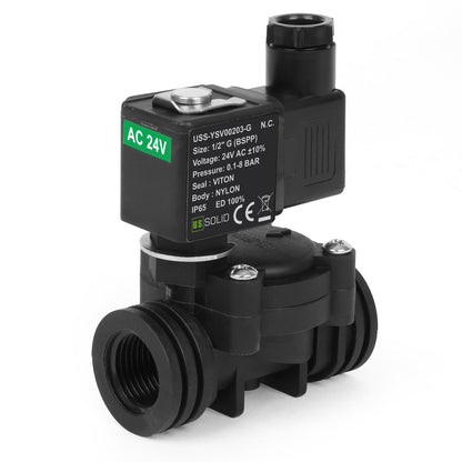 1/2인치 스테인리스 스틸 솔레노이드 밸브 - 110V/220V AC, 상시 개방형, 4.4-232 PSI, VITON 씰