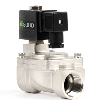 1" magnetventil i rustfrit stål - 24V AC, normalt lukket, 4,4-232 PSI, VITON-tætning