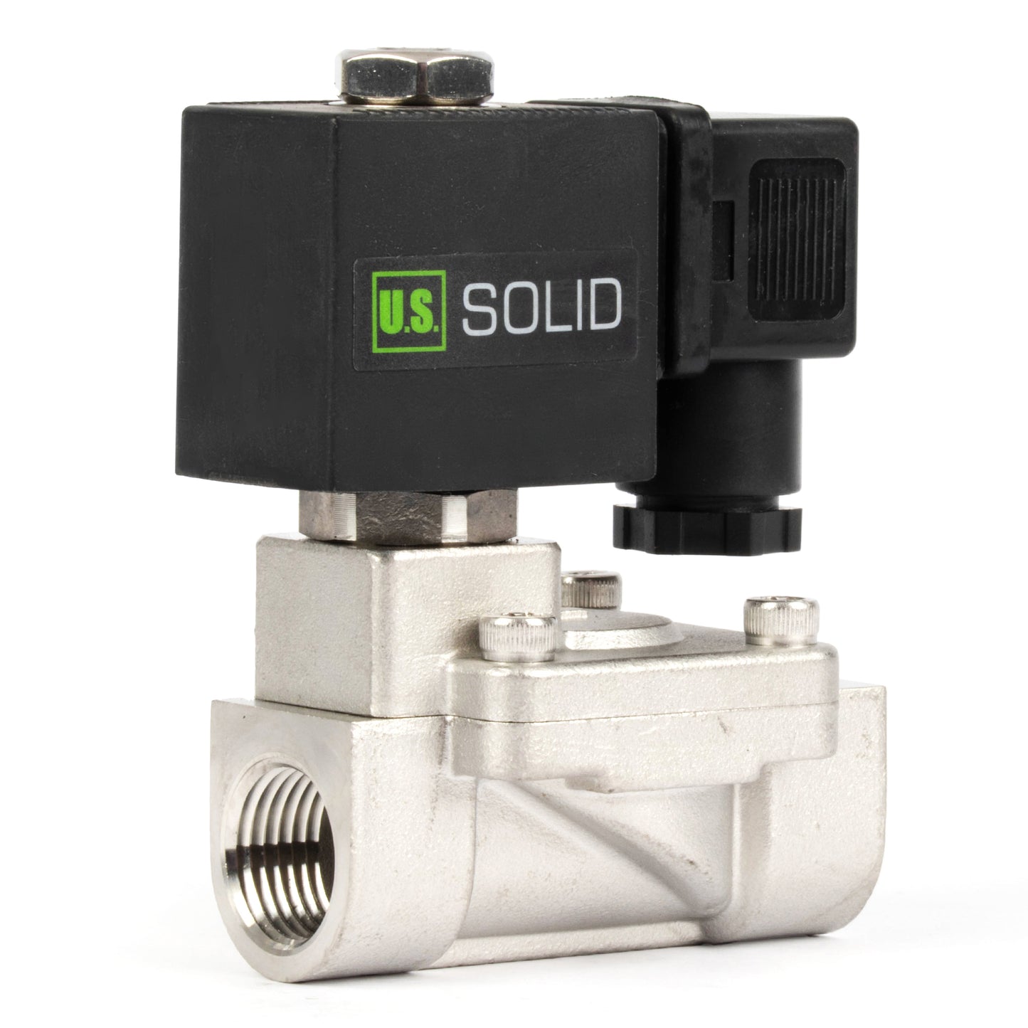 Électrovanne en acier inoxydable 1/2" - 110 V / 220 V CA, normalement fermée, 4,4-232 PSI, joint VITON