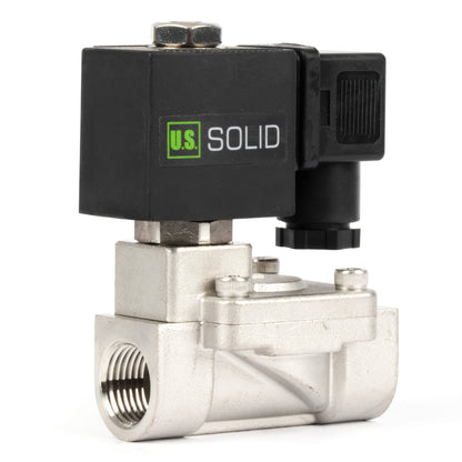 Électrovanne en acier inoxydable 1/2" - 110 V / 220 V CA, normalement fermée, 4,4-232 PSI, joint VITON