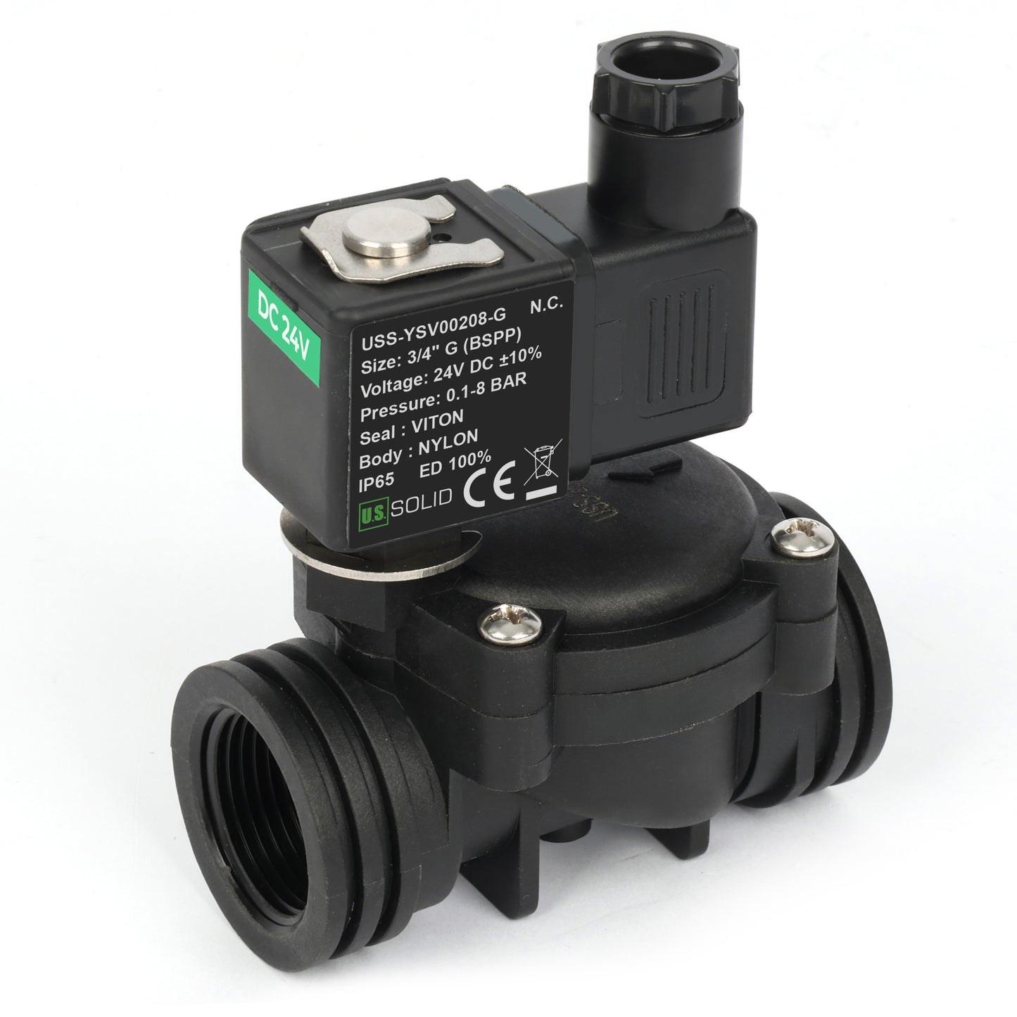 1/2인치 스테인리스 스틸 솔레노이드 밸브 - 110V/220V AC, 상시 개방형, 4.4-232 PSI, VITON 씰