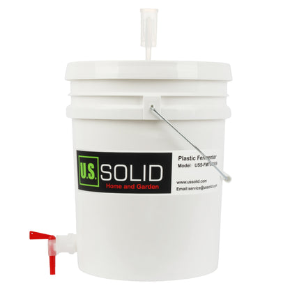 5갤런 플라스틱 발효기 - 식품 등급 발효 버킷 홈 양조 발효기, 수도꼭지 및 3피스 에어락 포함