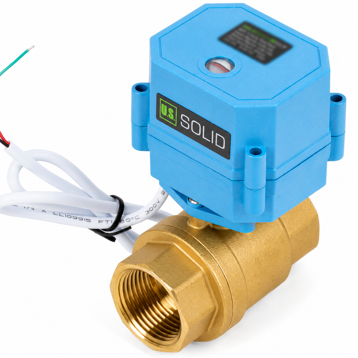1/2" proportional motoriseret kugleventil - rustfrit stål, DC 9-24V, 5-leder med positionsindikator, IP67, fuld port