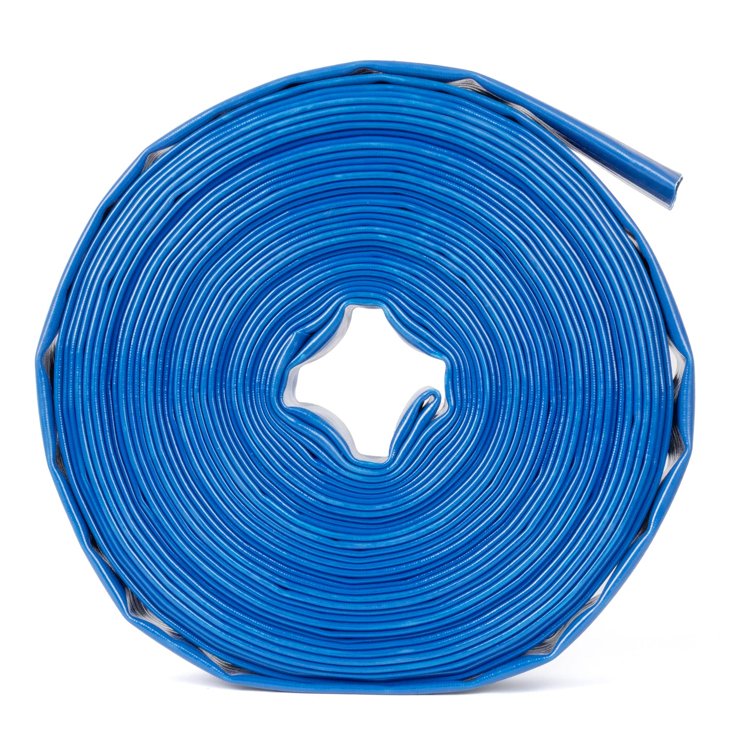 Selang PVC Pipih Bertulang 2" x 100 kaki - Dinding 2mm, 4 Penjepit Selang (Tanpa Fitting)