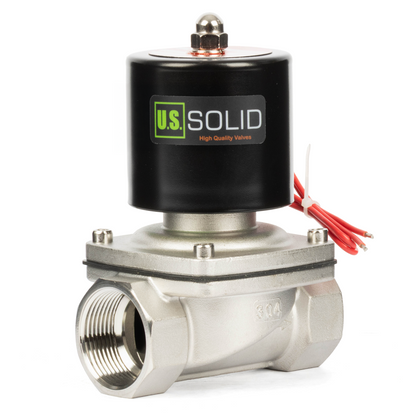 1-1/4" Stainless Steel Solenoid Valve - 24V DC Normally Closed, Viton Seal