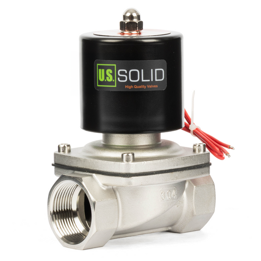 1-1/4" Stainless Steel Solenoid Valve - 24V DC Normally Closed, Viton Seal