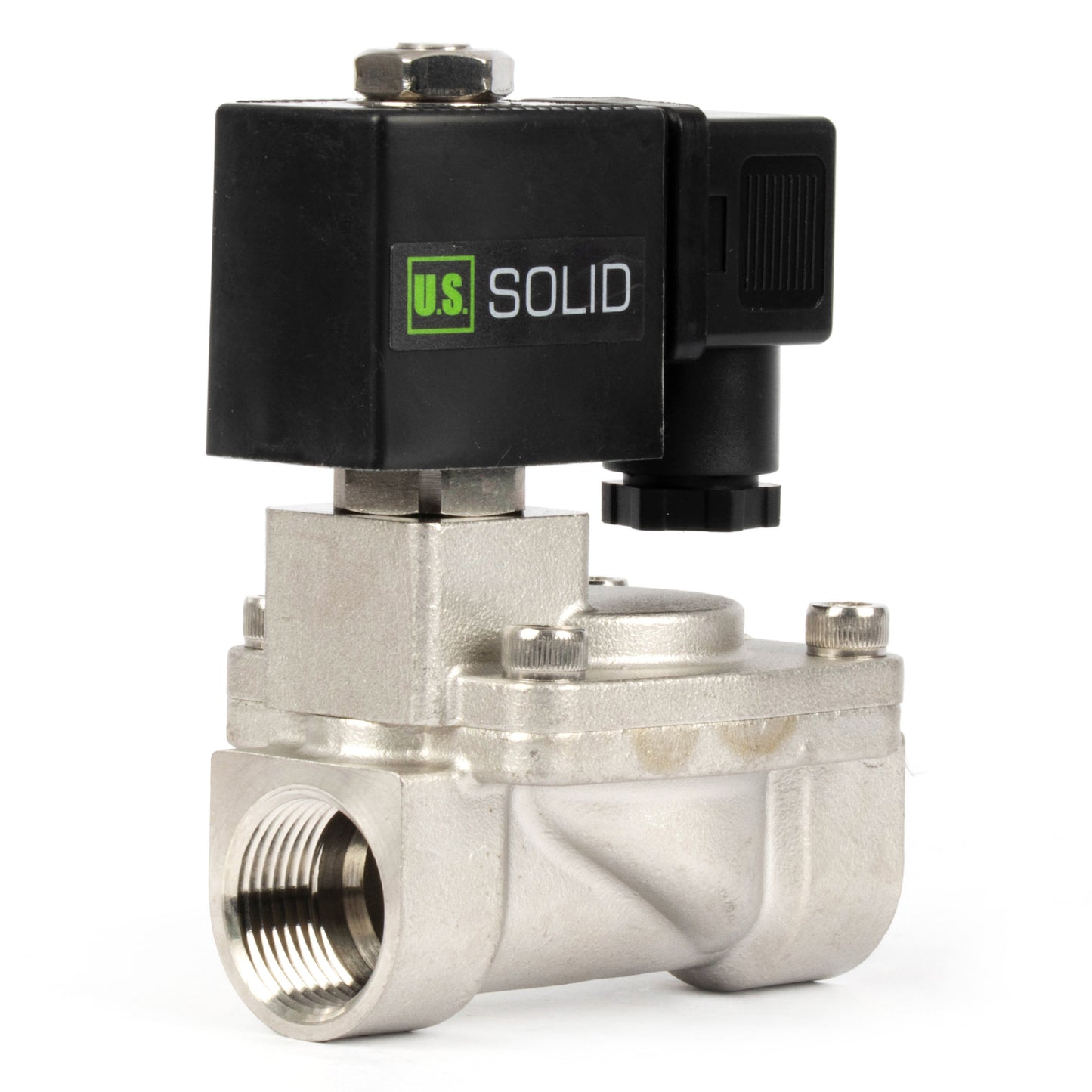 Katup Solenoid Baja Tahan Karat 3/4" - 24V DC, Tertutup Normal, 4,4-232 PSI, Segel VITON