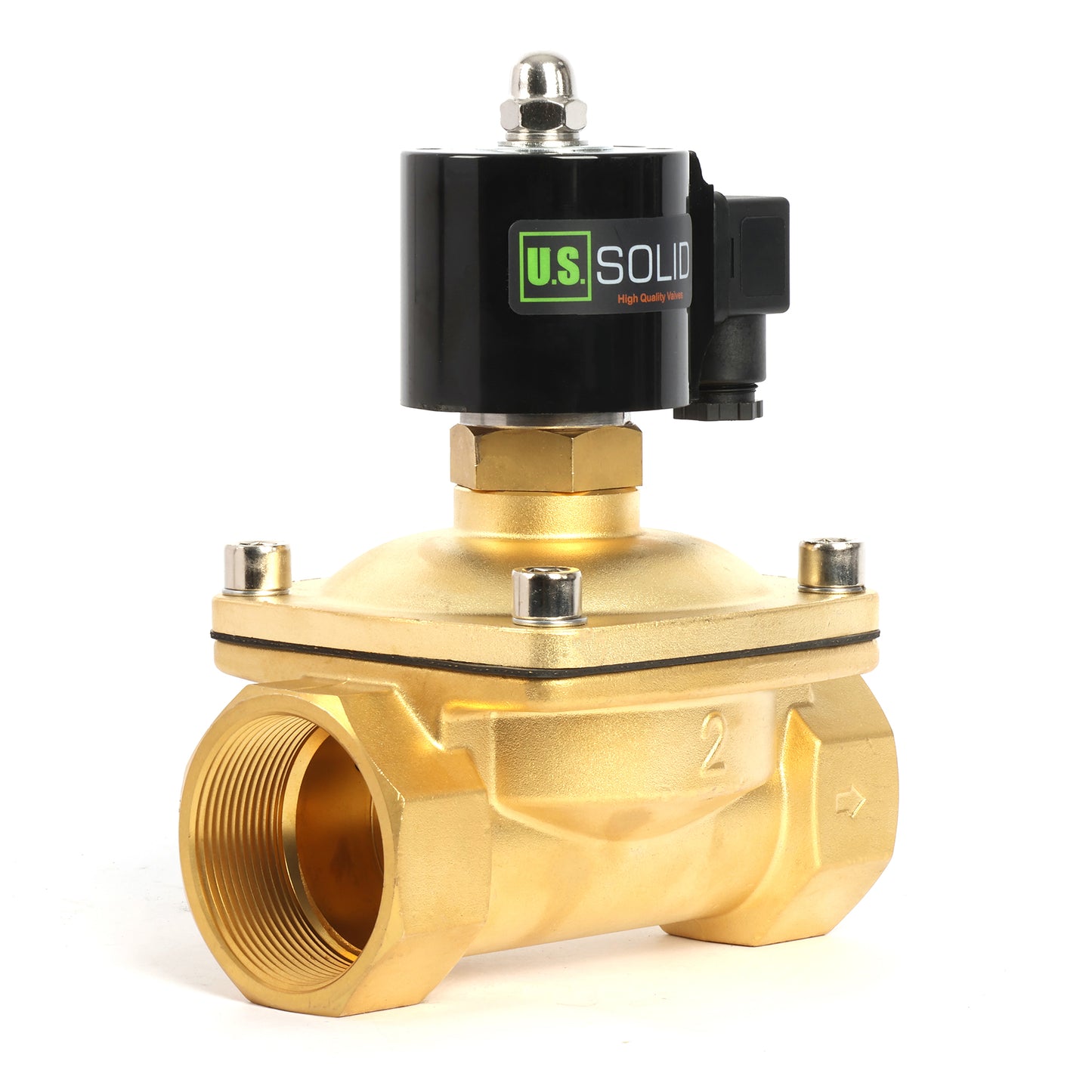 2"-Magnetventil – 12-V-Gleichstrom-Magnetventil, Messing, normalerweise offen, Viton-Dichtung