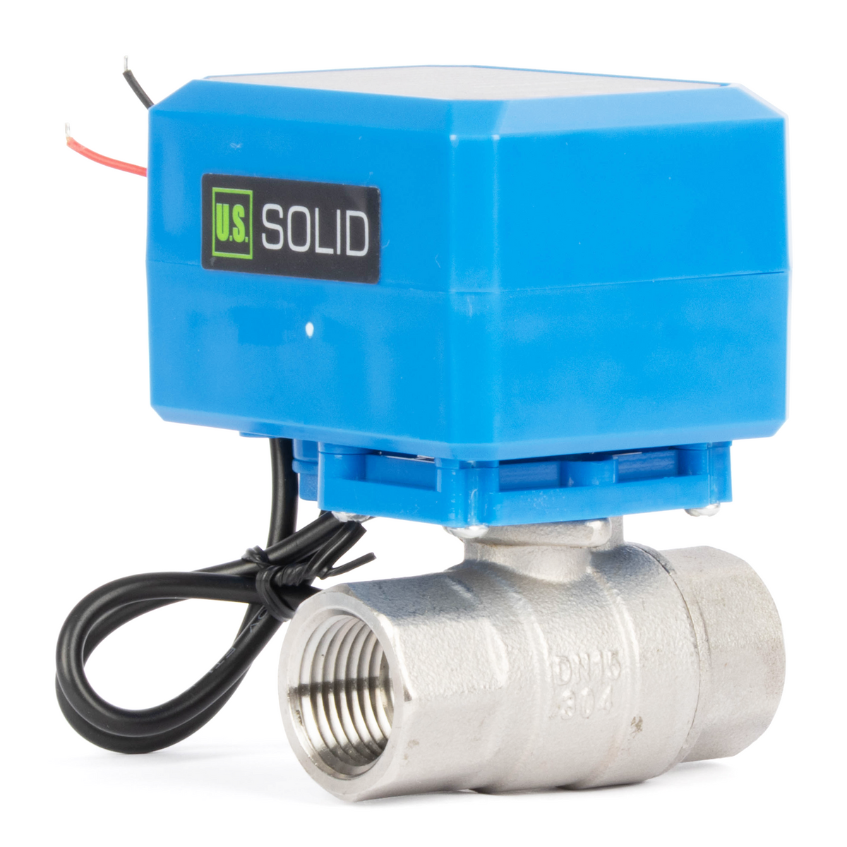 3/4" Motorized Ball Valve - 304SS 9-36V AC/DC 2-Wire Auto Return Electric Ball Valve, Normally Closed, 3 Indicator Lights