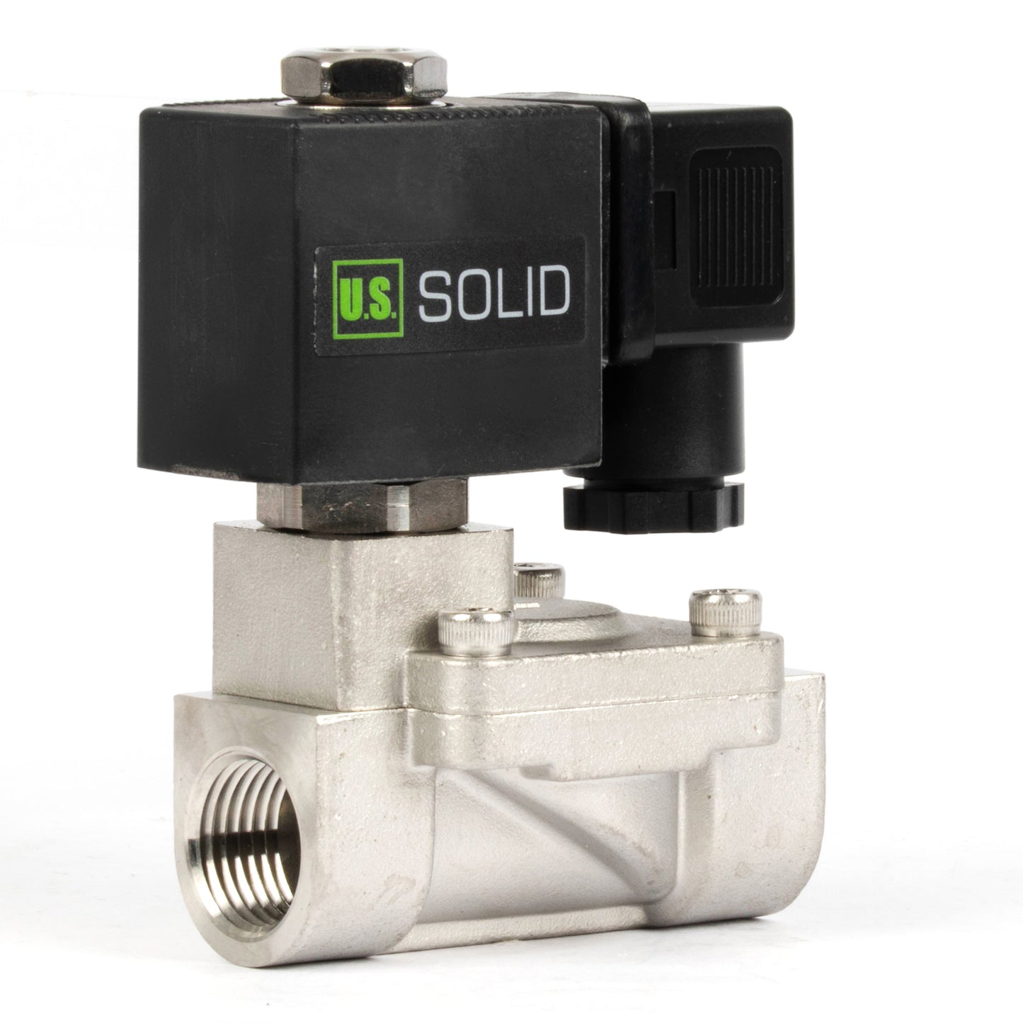 1/2" Stainless Steel  Solenoid Valve - 24V AC, Normally Closed, 4.4-232 PSI, VITON Seal