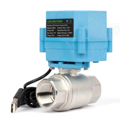 Έξυπνη μηχανοκίνητη μπάλα WiFi 3/4" 2 κατευθύνσεων από ανοξείδωτο ατσάλι, τροφοδοσία USB, ένδειξη κατάστασης LED, πιστοποίηση NSF