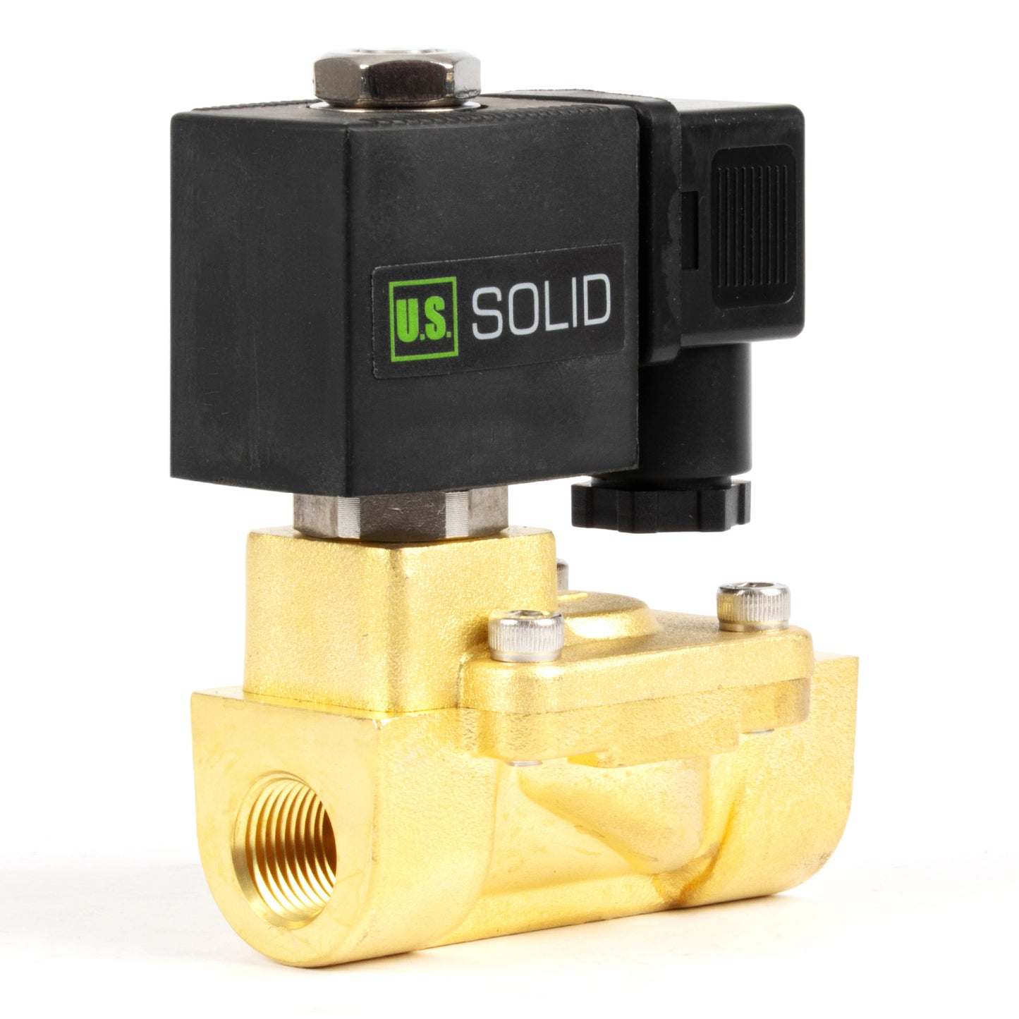 Katup Solenoid Kuningan 3/8" - 110V / 220V AC, Tertutup Normal, 4,4-232 PSI, Segel VITON