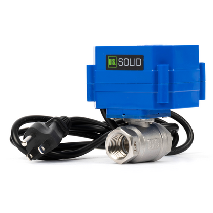 U.S. Solid 1/2" Μηχανοκίνητη σφαιρική βαλβίδα, 110VAC, ανοξείδωτο ατσάλι, αυτόματη επιστροφή, κανονικά κλειστό, με βύσμα ΗΠΑ