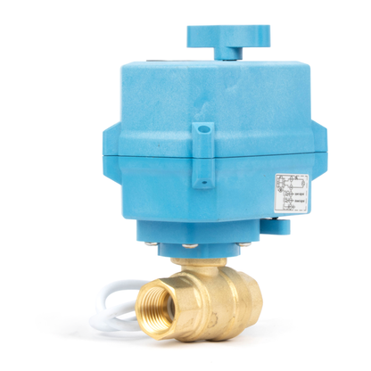 1/2" Quick-Release Motorized Ball Valve - Brass, DC12~24V/AC24V, 2-Wire Auto-Return with Manual Override, IP67