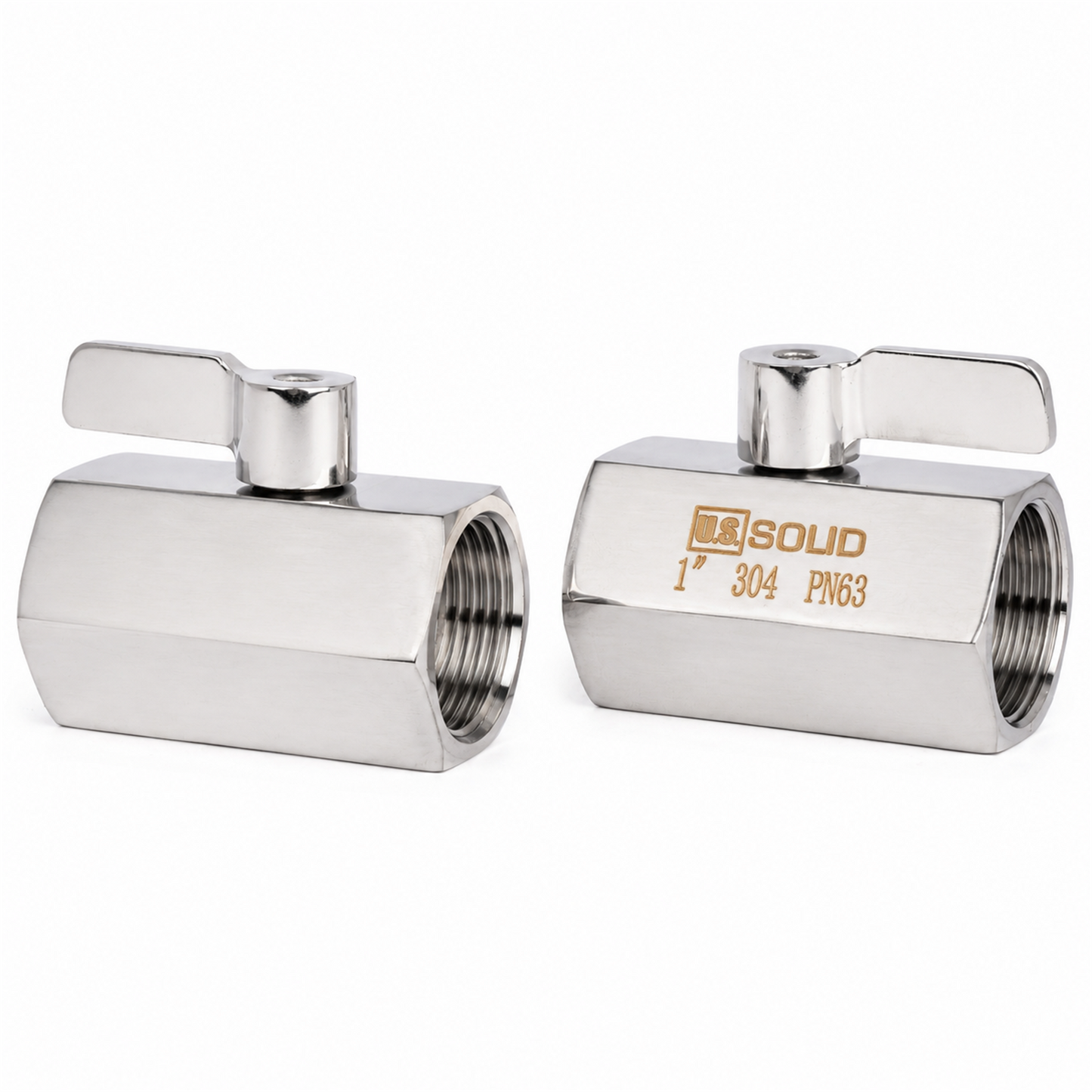1" Mini Ball Valve 304 Stainless Steel Female Thread 2PCS