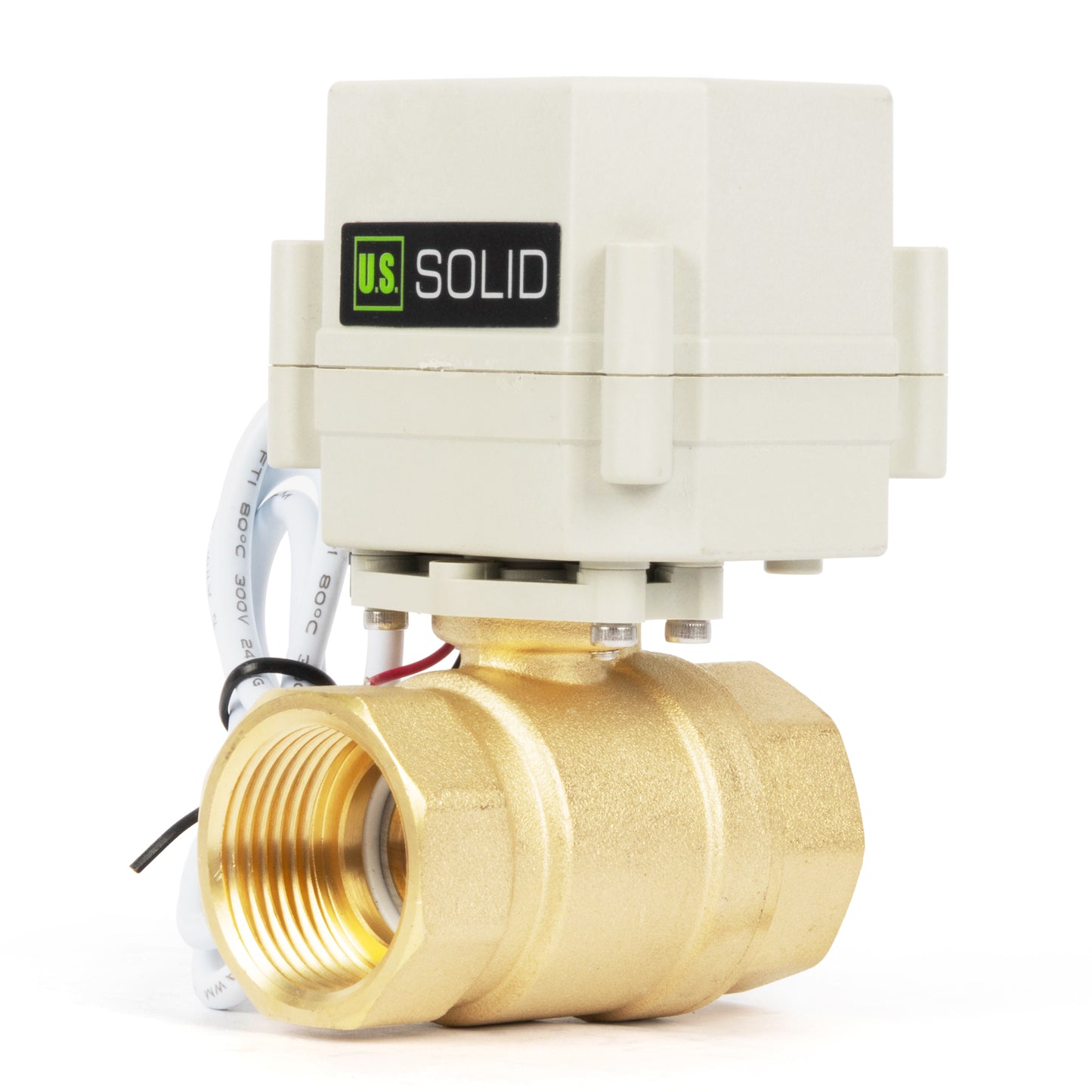 1" motorisert kuleventil med timer, automatisk retur, sikkerhetsmekanisme og minne for avstengning, 2-veis elektrisk aktuator i messing, IP67, AC/DC 9–24 V