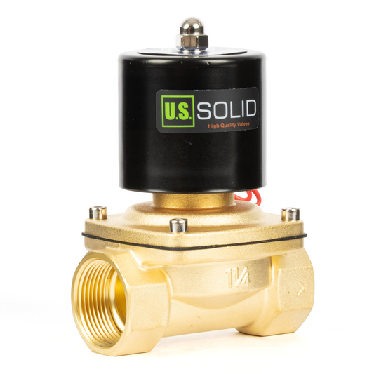 1-1/4" Brass Solenoid Valve - 24V DC Normally Closed, Viton Seal