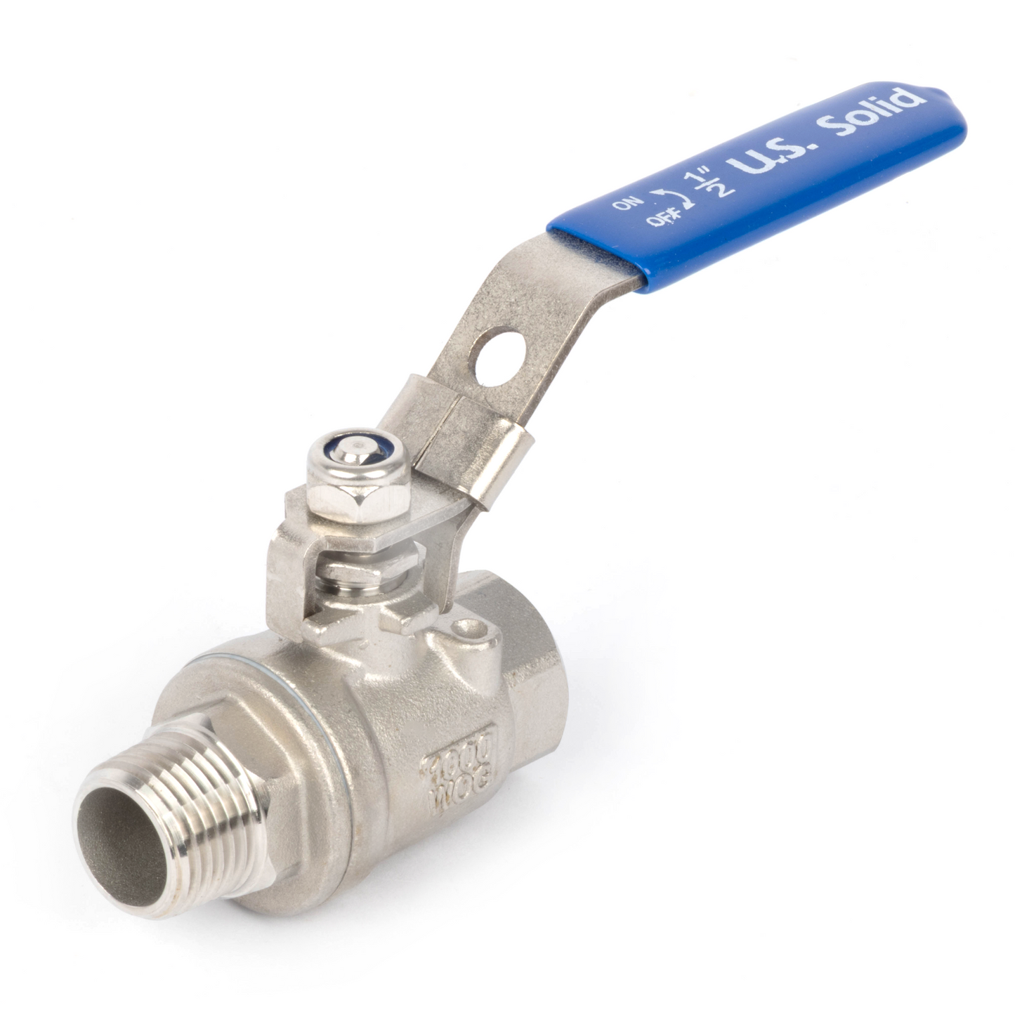 1/2" Ball Valve – Male x Female 304 Stainless Steel Heavy Duty, 1000WOG, Full Port with Anti-Misoperation Lock