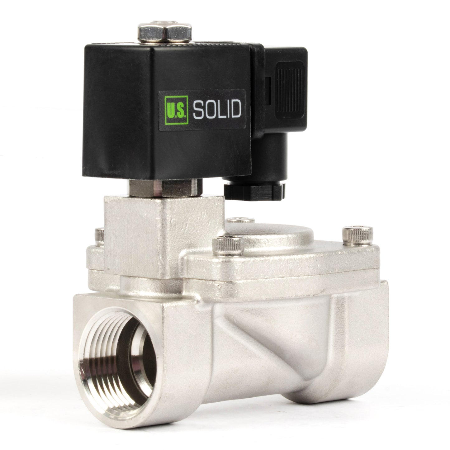 1" magnetventil i rustfrit stål - 24V DC, normalt lukket, 4,4-232 PSI, VITON-tætning