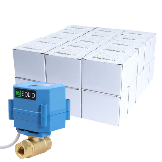 30 Packs Motorized Ball Valve- 1/4" Brass Electrical Ball Valve with Full Port, 9-24 V AC/DC, 2 Wire Auto Return by U.S. Solid