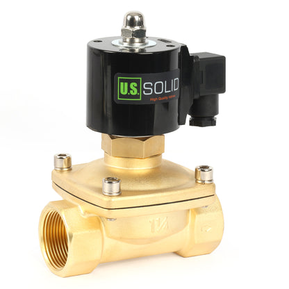 صمام الملف اللولبي الصلب الأمريكي - صمام الملف اللولبي الكهربائي النحاسي مقاس 1-1/4 بوصة 110 فولت تيار متردد، مغلق عادةً، مانع تسرب VITON