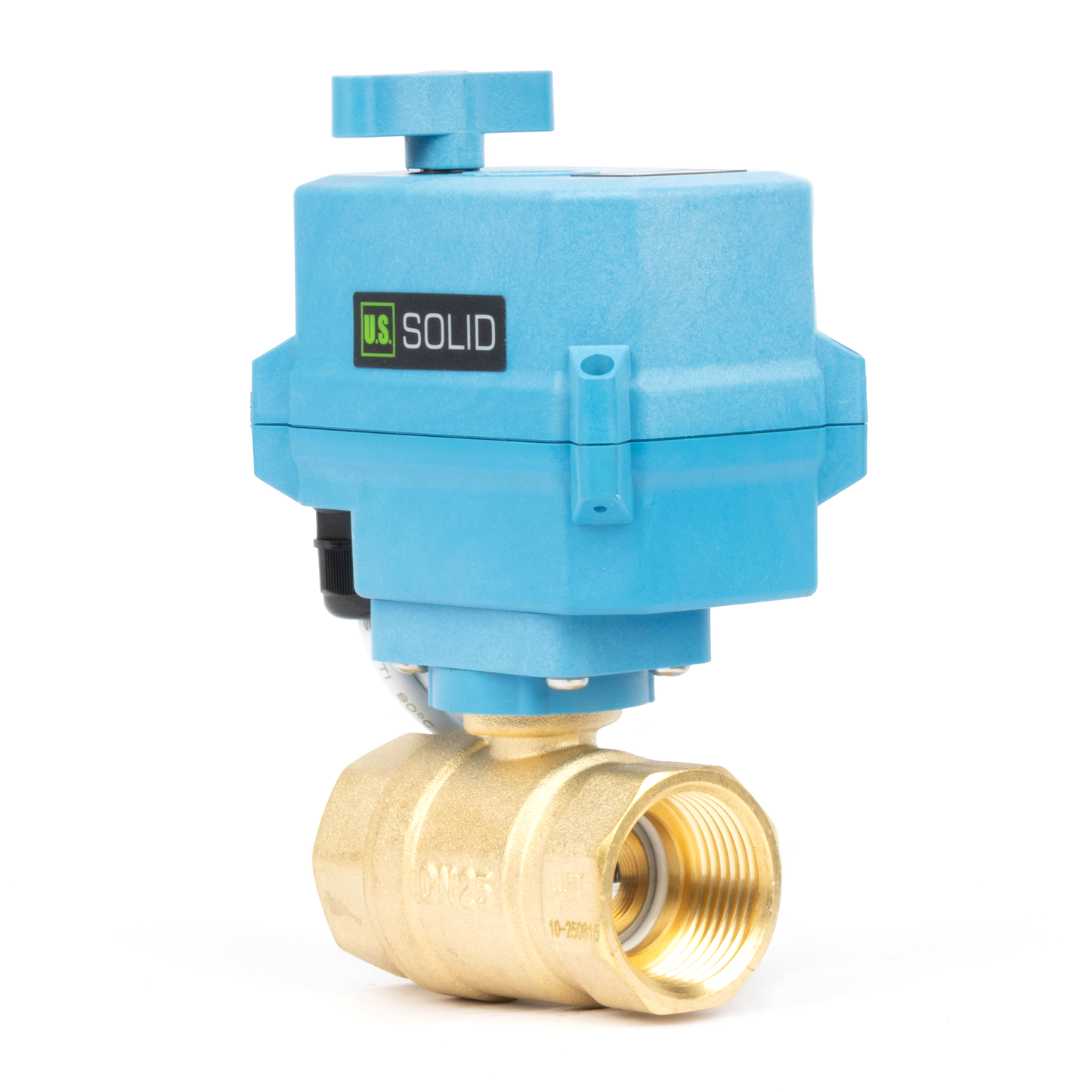 1" Quick-Release Motorized Ball Valve - Brass, DC12~24V/AC24V, 2-Wire Auto-Return with Manual Override, IP67