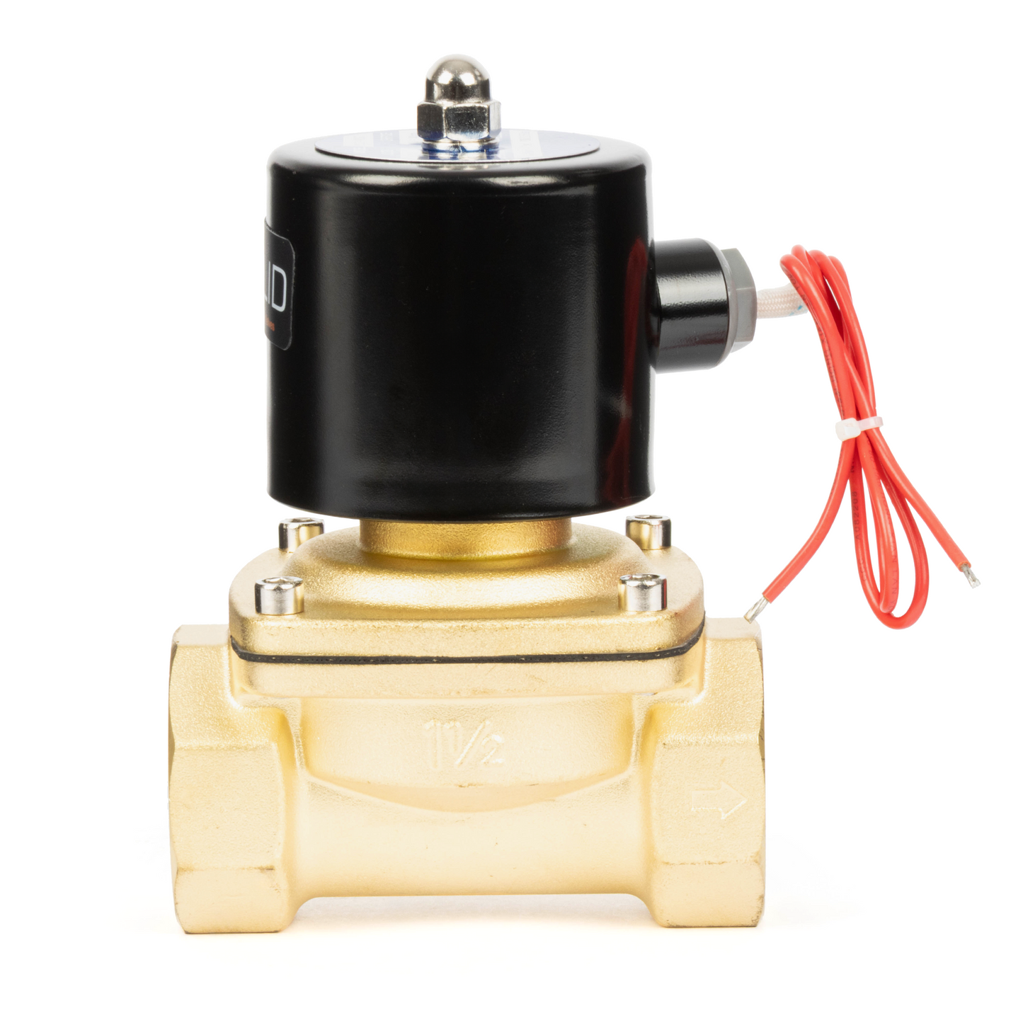 1-1/2" Brass Solenoid Valve - 24V DC Normally Closed, Viton Seal