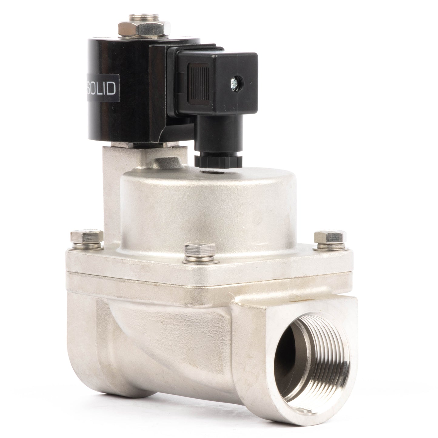 Électrovanne haute température - Acier inoxydable 1-1/2", 725 PSI, 24 V CA, 150 °C (302 °F), normalement fermée, joint VITON