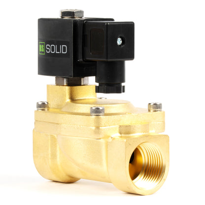 1" Brass  Solenoid Valve - 24V AC, Normally Closed, 4.4-232 PSI, VITON Seal