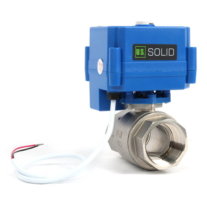 Motorized Ball Valve- 1" Stainless Steel Ball Valve with Manual Function, Full Port, 9-24V AC/DC and 2 Wire Auto Return Setup, Normally Open