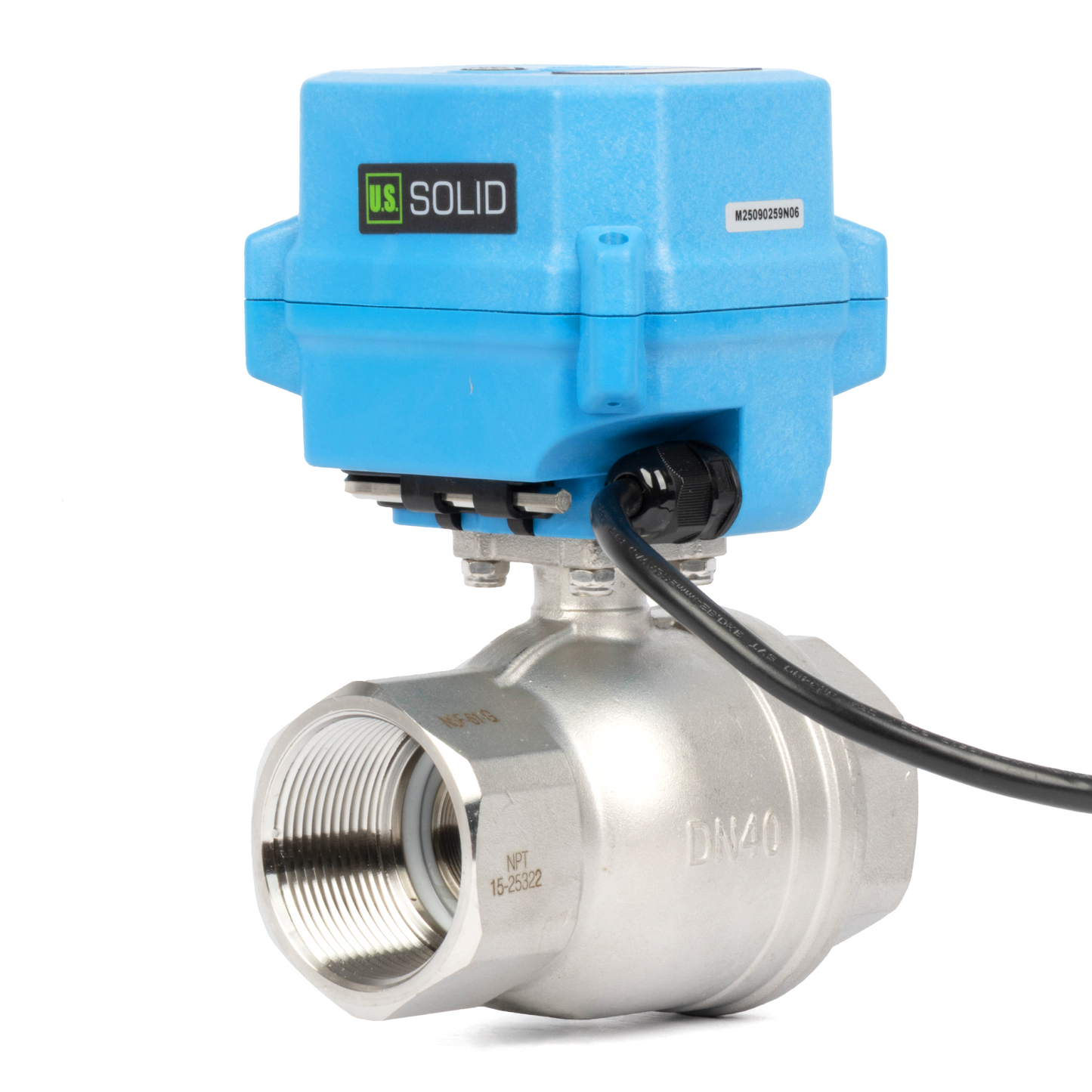 1-1/2" Stainless Steel Motorized Ball Valve - 110V AC Brass Electric Ball Valve, Auto Return, Normally Closed