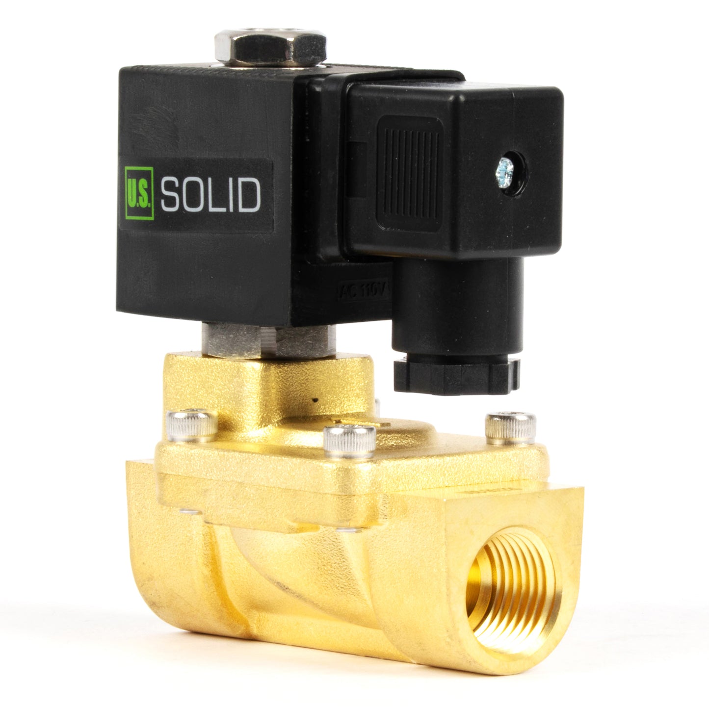 Ηλεκτρομαγνητική βαλβίδα ορείχαλκου 1/2" - 110V / 220V AC, Κανονικά κλειστή, 4,4-232 PSI, Σφραγίδα VITON