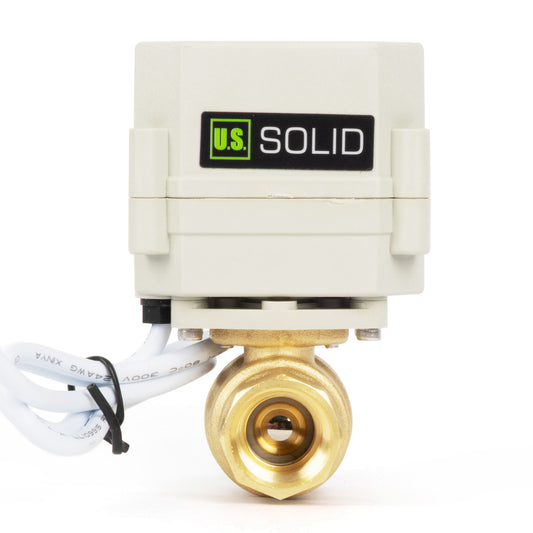 1/2" Motorized Ball Valve with Timer, Auto-Return Fail Safe & Power-Off Memory, 2-Way Brass Electric Actuator, IP67, AC/DC 9-24V