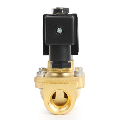 3/8" Brass  Solenoid Valve - 24V AC, Normally Closed, 4.4-232 PSI, VITON Seal