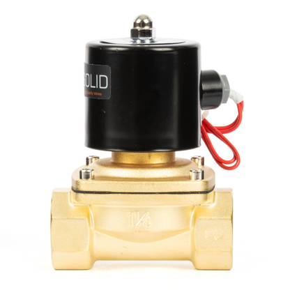 1-1/4" Brass Solenoid Valve - 24V DC Normally Closed, Viton Seal