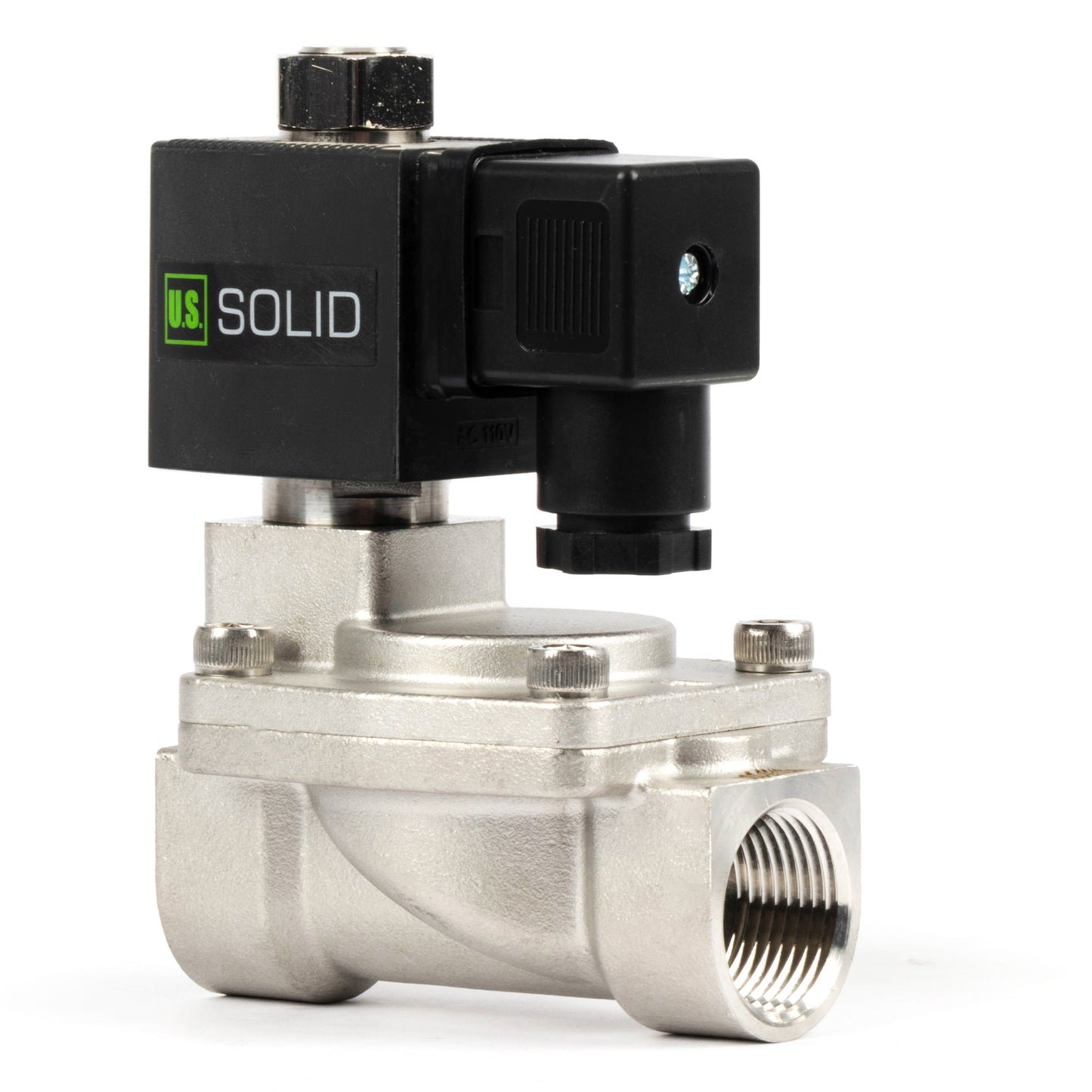 3/4" roestvrijstalen magneetventiel - 110V / 220V AC, normaal open, 4,4-232 PSI, VITON-afdichting