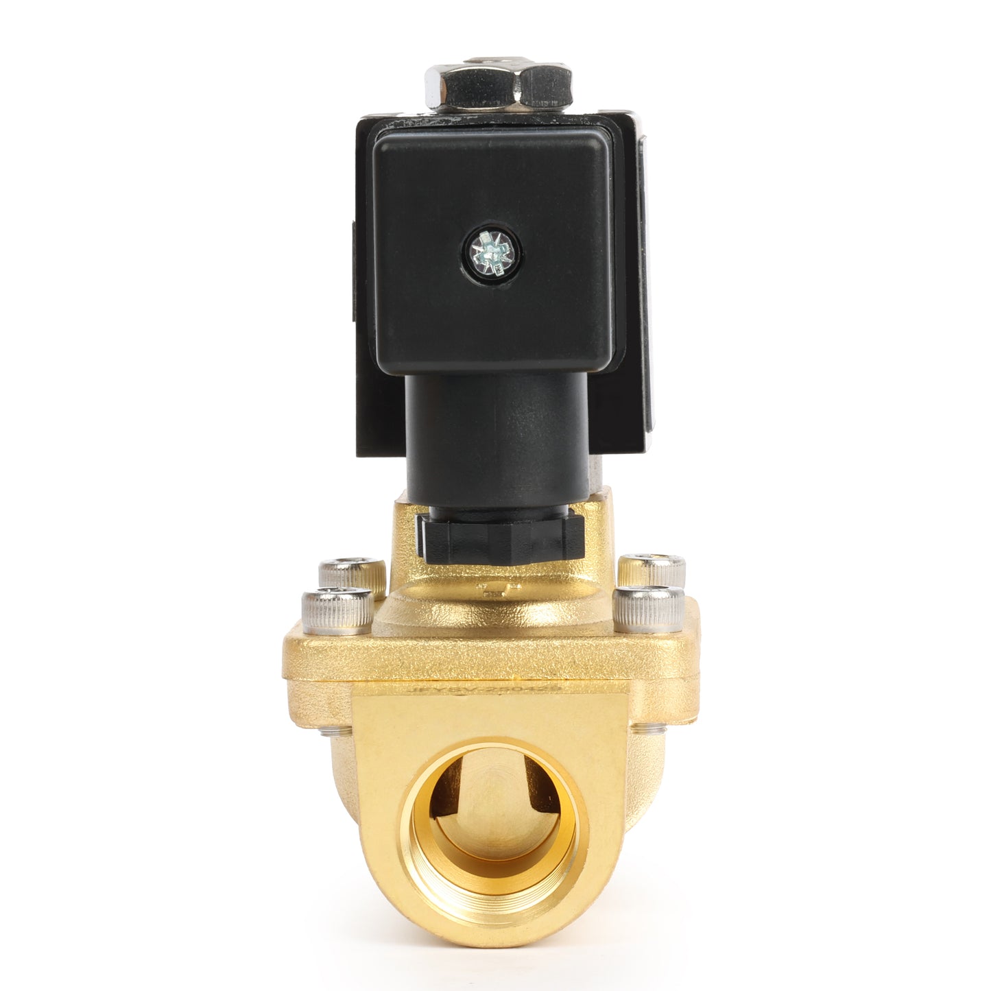 3/8" Brass  Solenoid Valve - 110V / 220V AC, Normally Closed, 4.4-232 PSI, VITON Seal