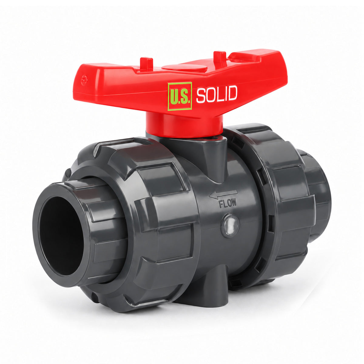 1/2" PVC True Union Ball Valve, Full Port, Slip Socket, Schedule 40 and 80 Compatible, 150 psi, PTFE Seat, EPDM O-Ring, 2 Pack