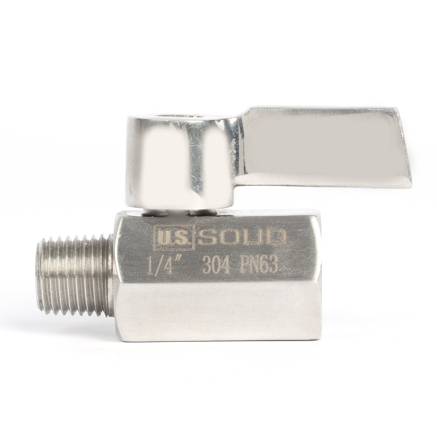 U.S. Solid 2个 1/4" 迷你球阀 304 不锈钢 内螺纹 × 外螺纹 NPT 螺纹