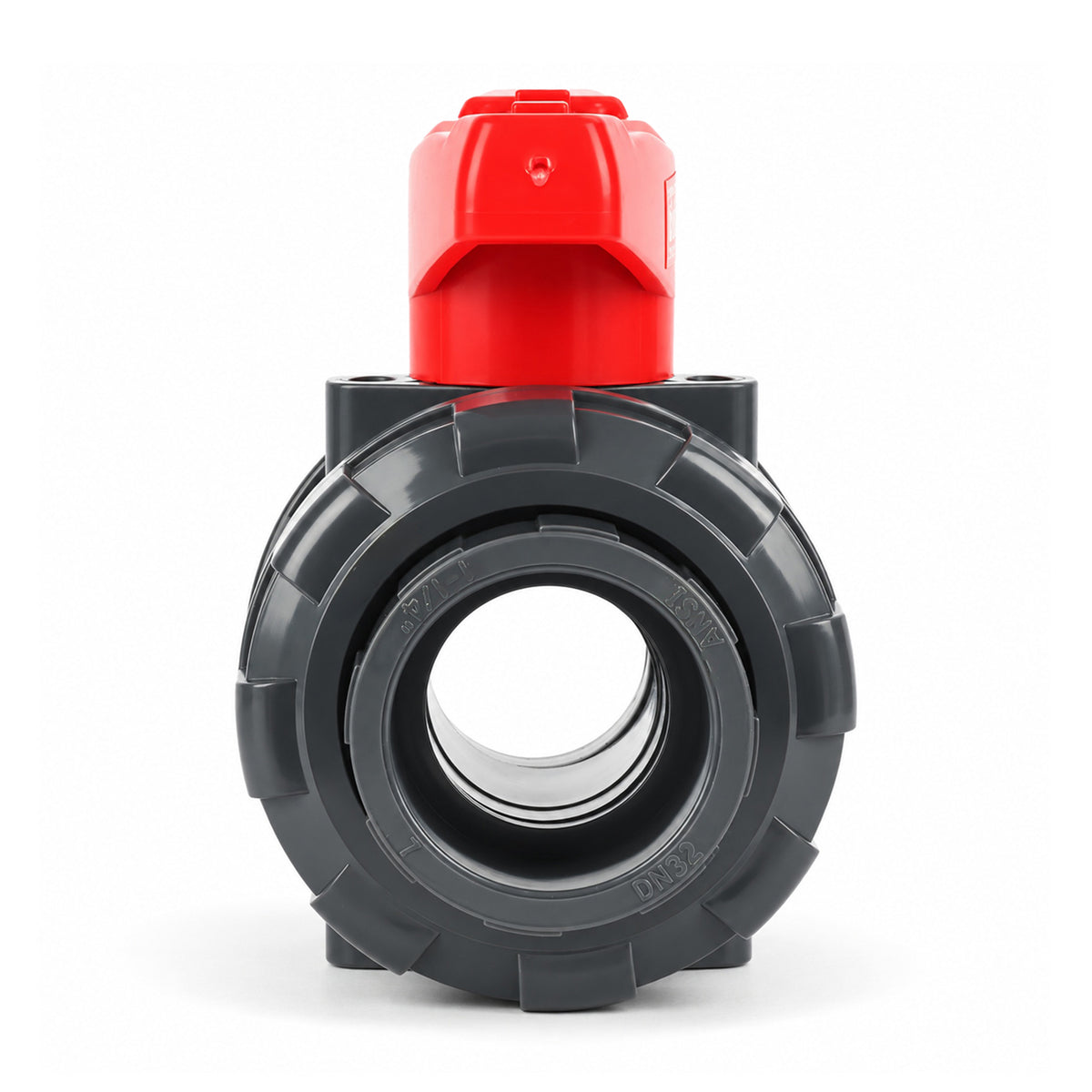 1-1/4" PVC True Union Ball Valve, Full Port, Slip Socket, Schedule 40 and 80 Compatible, 150 psi, PTFE Seat, EPDM O-Ring, 2 Pack