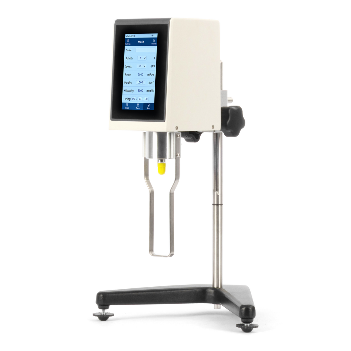 Viscosimètre rotatif avec écran tactile 5 pouces, précision ±2 %, jusqu'à 100 000 mPa·s, 4 vitesses, sonde de température PT100, câble RS232