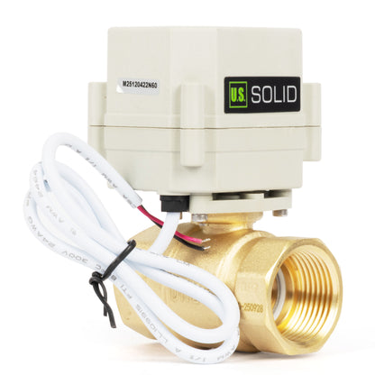 1" motorisert kuleventil med timer, automatisk retur, sikkerhetsmekanisme og minne for avstengning, 2-veis elektrisk aktuator i messing, IP67, AC/DC 9–24 V