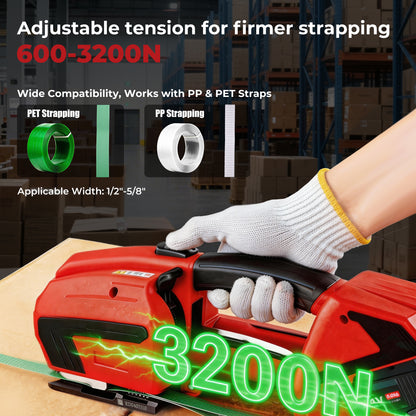 U.S. Solid Electric Strapping Machine with LCD Screen for 1/2-5/8in PP PET Straps