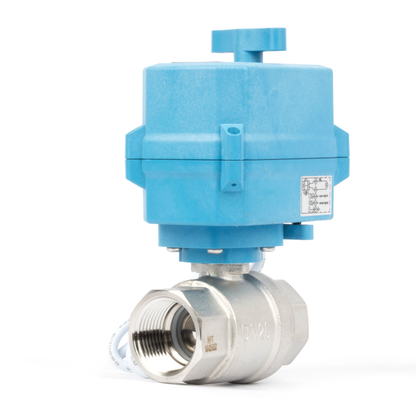 1" Quick-Release Motorized Ball Valve - 304 Stainless Steel, DC12~24V/AC24V, 2-Wire Auto-Return with Manual Override, IP67