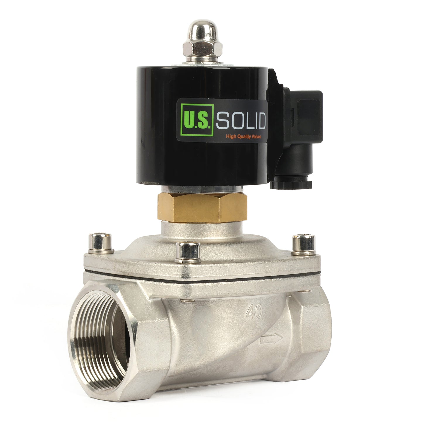 1-1/2" Injap Solenoid - Keluli Tahan Karat 12V DC Injap Solenoid Elektrik , Biasanya Terbuka, Pengedap Viton