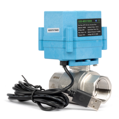 Έξυπνη μηχανοκίνητη μπάλα WiFi 3/4" 2 κατευθύνσεων από ανοξείδωτο ατσάλι, τροφοδοσία USB, ένδειξη κατάστασης LED, πιστοποίηση NSF